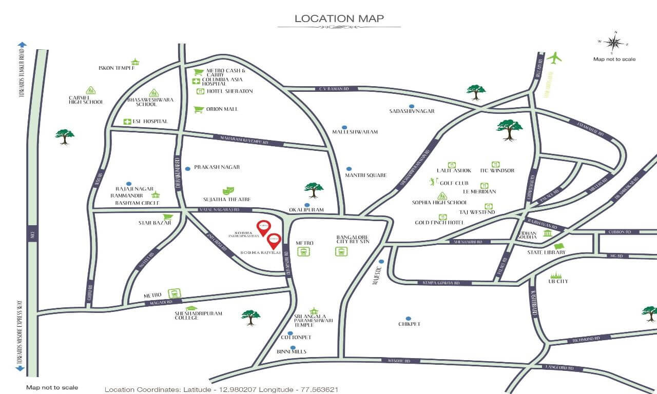 SOBHA Rajvilas Rajajinagar Location Map